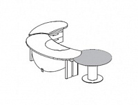 Письменный стол с пр. приставкой, стекл. столиком и прокладкой Tazio Aniegre ATA-AN SC215S PRT2DV