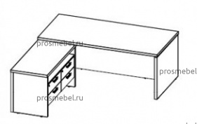 Стол для руководителя с тумбой, угловой Cambridge CaCFT1620(L)