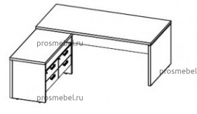 Стол для руководителя с тумбой, угловой Cambridge CaCST1620(L)