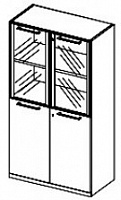 Шкаф с деревянными и стеклянными дверками