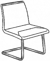 Кресло с низкой спинкой на хромированных полозьях без подлокотников