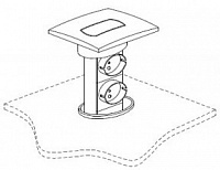Розеточный блок для столов с деревянным топом