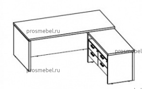 Стол для руководителя с тумбой, угловой Cambridge CaCFT1820(R)