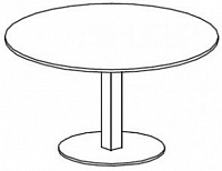 Переговорный круглый стол. Центральная колонна и круглая база из металла. Топ 18мм