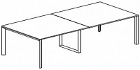 Переговорный стол с 2-мя П-образными и 1-й О-образной опорами. Топ 40 мм Attiva 260TA/B40