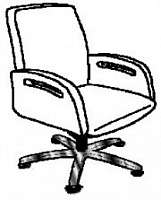 Кресло. Низкая спинка. Крестовина из алюминия. Подлокотники в коже Isixty 605M