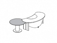 Письменный стол с прокладкой для рук и пр. стекл. столиком Tazio Aniegre ATA-AN SC215S PRDV