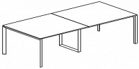 Переговорный стол с 2-мя П-образными и 1-й О-образной опорами. Топ 18 мм