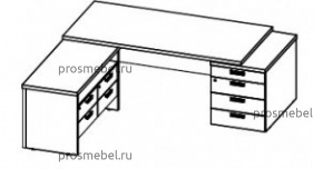 Стол для руководителя с двумя тумбами, угловой Cambridge CaCSTP2120(L)