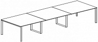 Переговорный стол с 2-мя П-образными и 2-мя О-образными опорами. Топ 40мм Attiva 390TA/B40
