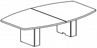 Овальный переговорный стол с 2-мя колоннообразными опорами. Топ 40мм Attiva 260TAOV/P40