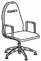 Кресло. Низкая спинка. Крестовина из алюминия. Подлокотники в коже AlfaOmega 405M
