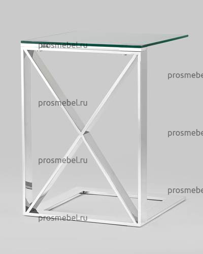 Журнальный стол 40*40 КРОСС серебро