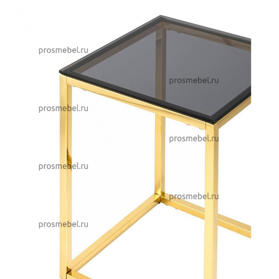 Журнальный стол 40*40 ТАУН золото стекло smoke