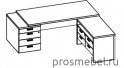 Стол для руководителя с двумя тумбами, угловой Cambridge CaCSTP2220(R)