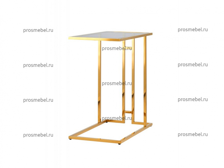 Журнальный столик 50*32 БОСТОН стекло smoke сталь золото