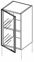 Шкаф-надстройка со стеклянной дверкой (открытие влево)