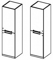 Шкаф с деревянными дверками (открытие вправо/влево)