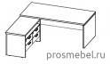Стол для руководителя с тумбой, угловой Cambridge CaCST1820(L)