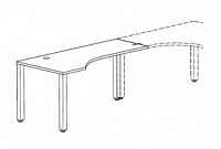 Приставка к столу, круглые опоры, левая Interplay FT144