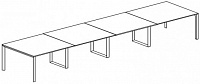 Переговорный стол с 2-мя П-образными и 3-мя О-образными опорами. Топ 40мм Attiva 520TA/B40