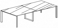 Переговорный стол с 2-мя П-образными и 1-й О-образной опорами