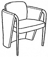 Кресло-ракушка. Передние ножки из хромированного металла