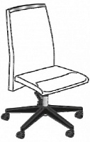 Кресло с низкой спинкой. Газ-лифт, синхро-механизм. Без подлокотников