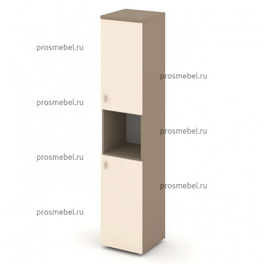 Шкаф высокий узкий правый (2 низких фасада ЛДСП) Estetica