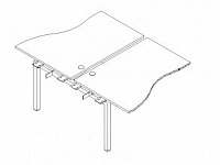 Стол приставной асимметричный Волна Polo PE2TPG169V