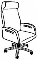 Кресло. Высокая спинка с подголовником. Крестовина из алюминия. Синхро-механизм на 6 позиций. Подлок Isixty 601GO