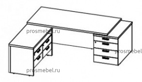 Стол для руководителя с двумя тумбами, угловой Cambridge CaCFTP1820(L)