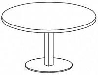 Переговорный круглый стол. Центральная колонна и круглая база из металла. Топ 40мм