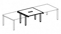 Приставка центальная к столу для переговоров с кабель-каналом Бэнт MX1691