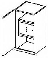 Шкаф-сейф с деревянной дверкой (открывается влево)