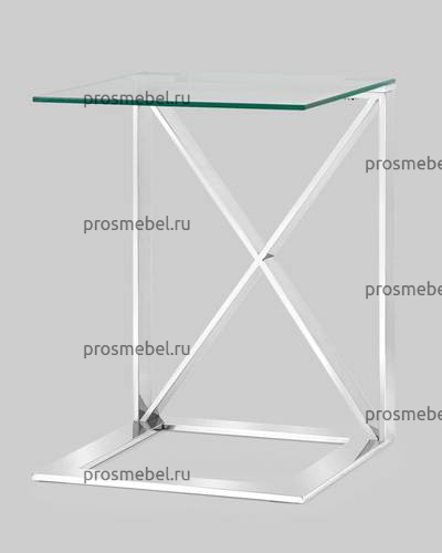 Журнальный стол 40*40 КРОСС серебро