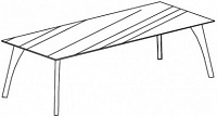 Письменный стол с 4 кон. окраш. или хромир. опорами. Attiva 180/C10V