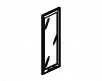 Дверь для шкафа, матовое стекло в алюминиевой раме, правая, 1шт.