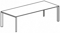 Прямоугольный переговорный стол с 2-мя П-образными опорами. Топ 18мм