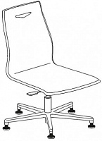 Кресло с низкой спинкой. Алюминиевая крестовина с опорами, газ-лифт, без подлокотников