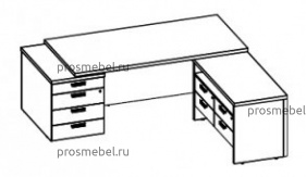 Стол для руководителя с двумя тумбами, угловой Cambridge CaCFTP2120(R)