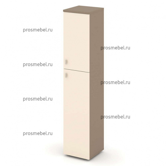 Шкаф высокий узкий правый (1 средний фасад ЛДСП + 1 низкий фасад ЛДСП) Estetica